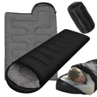 Mumienschlafsack mit Kapuze schwarz 205 cm leichter Campingschlafsack inkl. Packsack