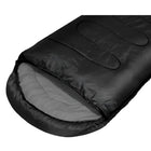 Mumienschlafsack mit Kapuze schwarz 205 cm leichter Campingschlafsack inkl. Packsack – Bild 3
