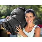 Mumienschlafsack mit Kapuze schwarz 205 cm leichter Campingschlafsack inkl. Packsack – Bild 6