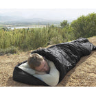 Mumienschlafsack mit Kapuze schwarz 205 cm leichter Campingschlafsack inkl. Packsack – Bild 8