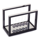 Newton Pendel mit Spiegel – Newtons Wiege mit 5 Kugeln, Schreibtisch-Deko, Sockel 20x11 cm – Bild 4