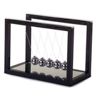 Newton Pendel mit Spiegel – Newtons Wiege mit 5 Kugeln, Schreibtisch-Deko, Sockel 20x11 cm – Bild 5