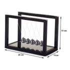 Newton Pendel mit Spiegel – Newtons Wiege mit 5 Kugeln, Schreibtisch-Deko, Sockel 20x11 cm – Bild 7