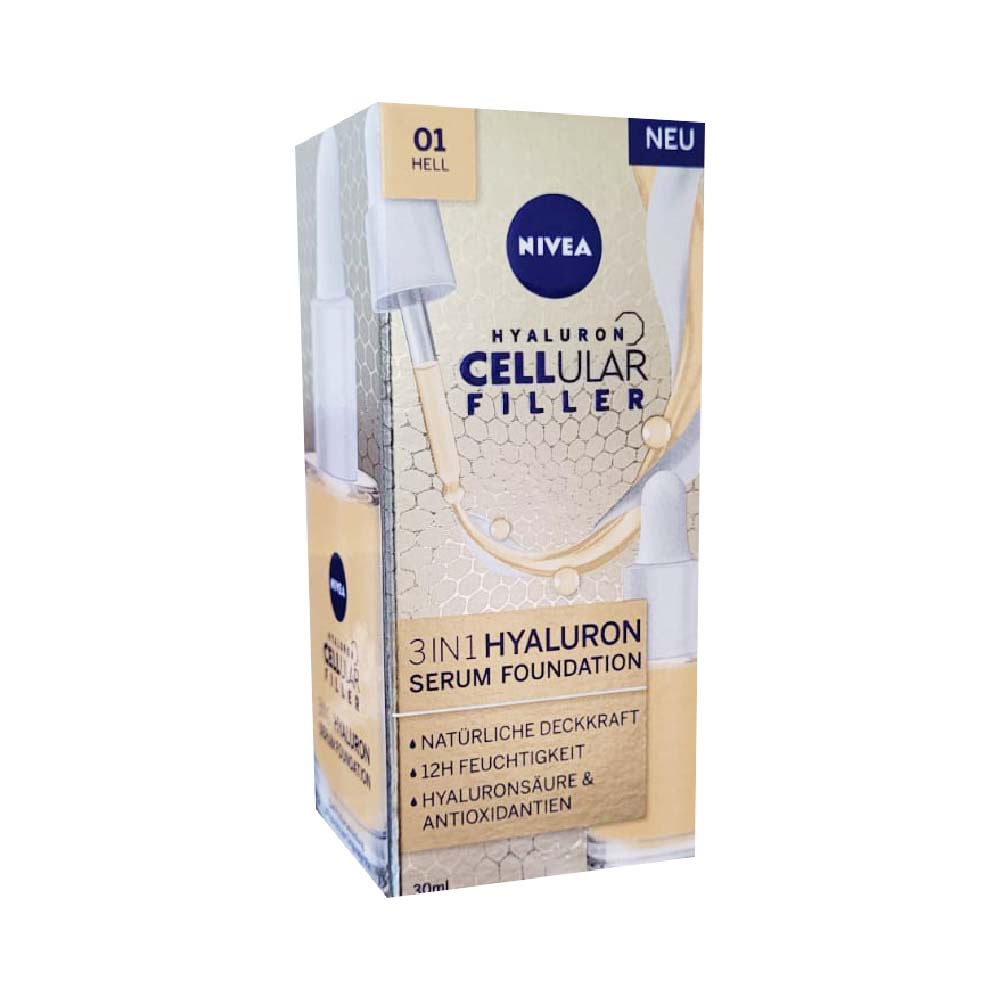 Nivea Cellular Filler 3in1 Hyaluron Serum Foundation 01 hell 30ml
