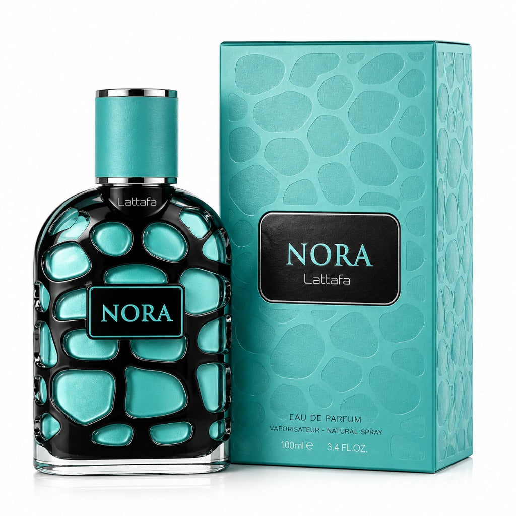 Lattafa Nora Eau de Parfum 100 ml – orientalisch-blumiger Unisex-Duft mit Safran, Rose und Vanille