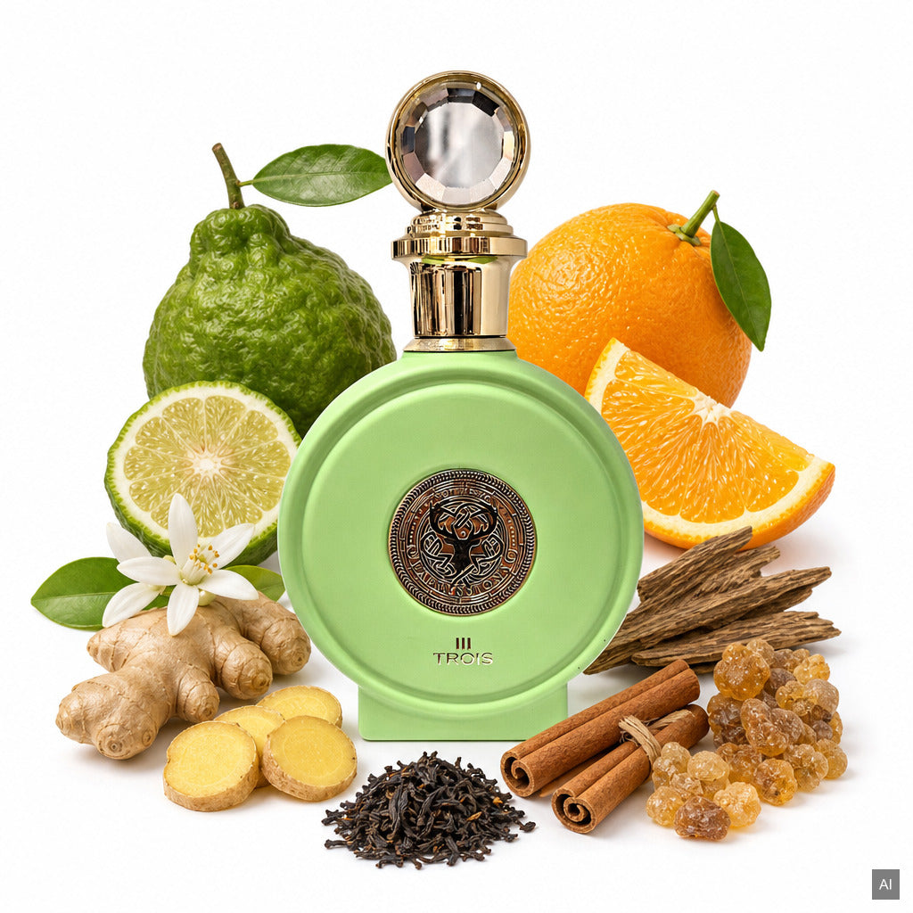 Paris Corner North Stag Expressions III Trois Eau de Parfum 100 ml – orientalischer Unisex-Duft mit Zitrus, Ingwer und Guajak