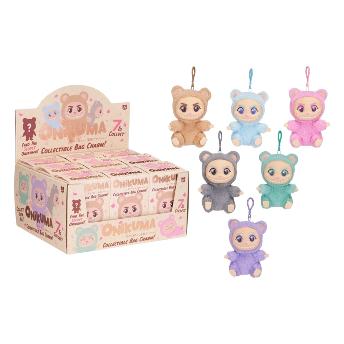 Onikuma Plüsch Schlüsselanhänger – Blindbox – 13 cm – 7-fach sortiert – 1 Stück