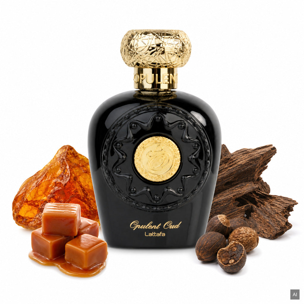 Lattafa Opulent Oud Eau de Parfum 100 ml – orientalischer Unisex-Duft mit Safran, Agarholz und Vanille – Duftnoten