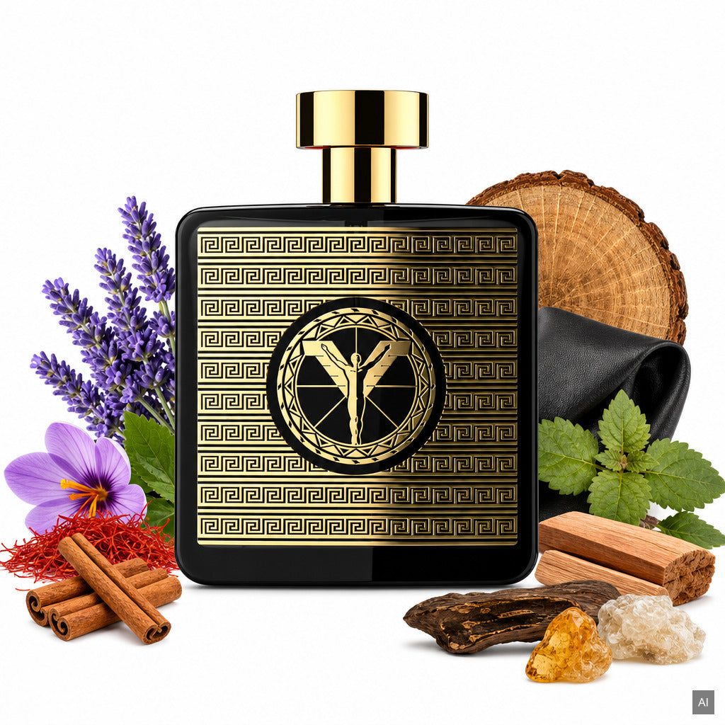 Carlo Colucci Opulenza Eau de Parfum 100 ml – orientalischer Herrenduft mit Safran, Oud und Schwarzem Leder – Duftnoten