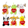Plüschtiere mit Herz „LOVE“ – Kuscheltiere – 14 cm – 6 verschiedene Motive