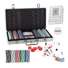 Texas Hold'em Poker Set 300 Chips im abschließbaren Aluminiumkoffer mit 2 Kartendecks und Würfeln – Bild 4