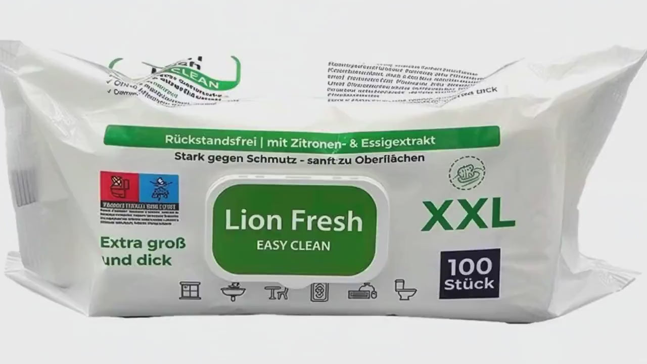 Lion Fresh Easy Clean Weisse Seife Reinigungstücher Allzwecktücher 3x 100 Tücher