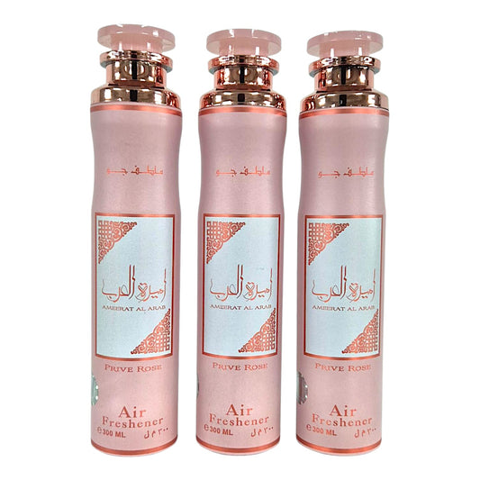 Lattafa Raumduft Set Lufterfrischer Ameerat Al Arab Prive Rose 3x300ml=900ml