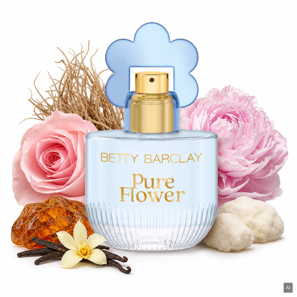Betty Barclay Pure Flower Eau de Parfum 20 ml – langanhaltender floraler Damenduft mit Rose und Vanille – Duftnoten