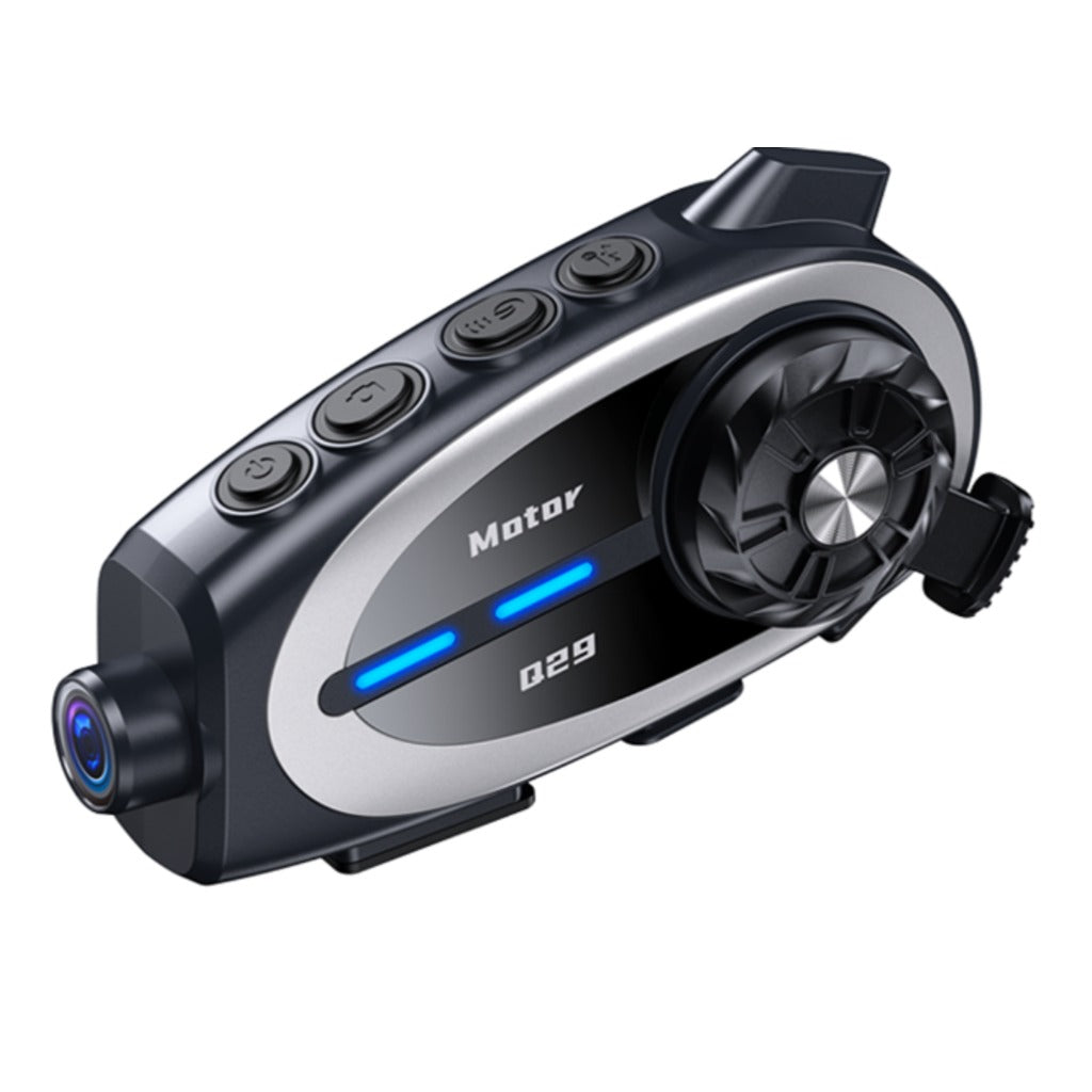 Q29 Motorrad Helm Bluetooth Headset mit 1080P HD Kamera und Intercom – 120° Weitwinkel, IPX6 wasserdicht, Bluetooth 5.4 – Bild 4