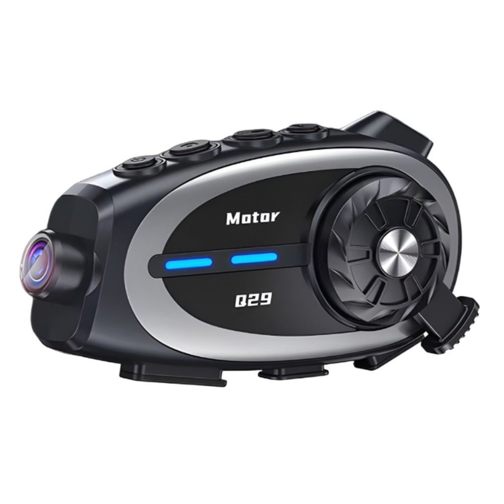 Q29 Motorrad Helm Bluetooth Headset mit 1080P HD Kamera und Intercom – 120° Weitwinkel, IPX6 wasserdicht, Bluetooth 5.4 – Bild 6