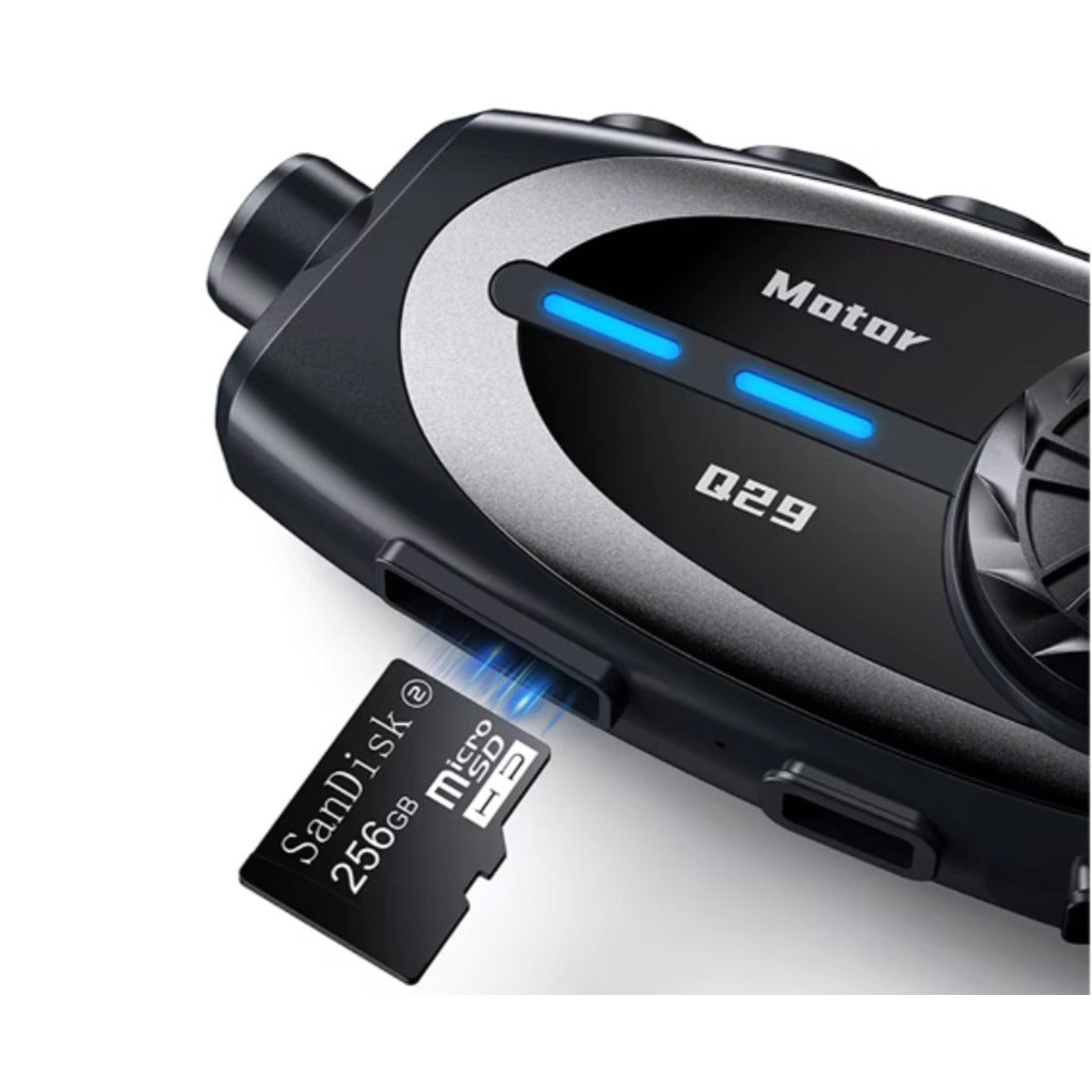 Q29 Motorrad Helm Bluetooth Headset mit 1080P HD Kamera und Intercom – 120° Weitwinkel, IPX6 wasserdicht, Bluetooth 5.4 – Bild 8