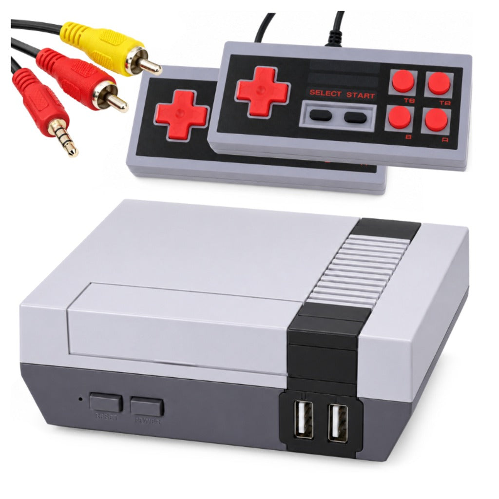 Retro TV-Spielkonsole mit 620 integrierten Spielen und 2 Controllern in Grau – Klassiker wie Mario und Contra – Bild 2