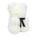 Rose Teddy, Rosenbär, Teddybär mit Rosenblüten 25 cm Weiß