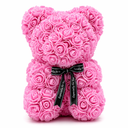 Rose Teddy, Rosenbär, Teddybär mit Rosenblüten 25 cm Pink