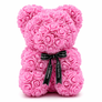 Rose Teddy, Rosenbär, Teddybär mit Rosenblüten 25 cm Pink