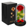 Ruhhy Ewige Rose im Glas mit LED-Beleuchtung – Blume in Glaskuppel Geschenkbox