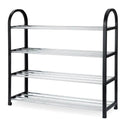 Schuhregal 4 Ebenen Aluminium & Kunststoff – Schuhständer für 8 Paar, ideal für Flur & Schlafzimmer
