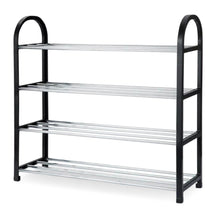 Schuhregal 4 Ebenen Aluminium & Kunststoff – Schuhständer für 8 Paar, ideal für Flur & Schlafzimmer