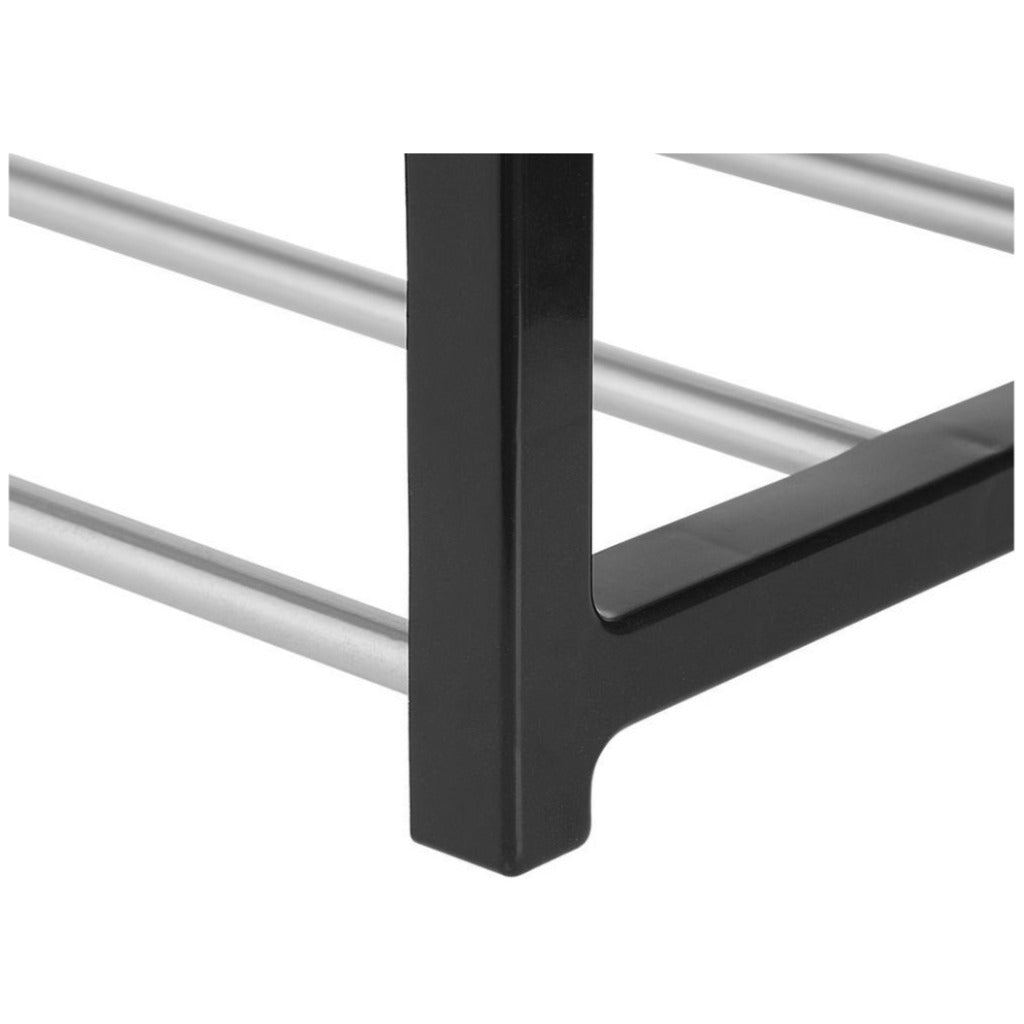 Schuhregal 4 Ebenen Aluminium Kunststoff schwarz chrom – Schuhständer für 8 Paar Schuhe, 57x51x19 cm – Bild 5