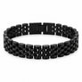 Schwarzes Edelstahl Gliederarmband 22,5 cm – Elegantes Herrenarmband aus Metall