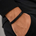Herren Armband Schwarz – Elegantes Edelstahl Gliederarmband 22,5 cm für Männer – Bild 4
