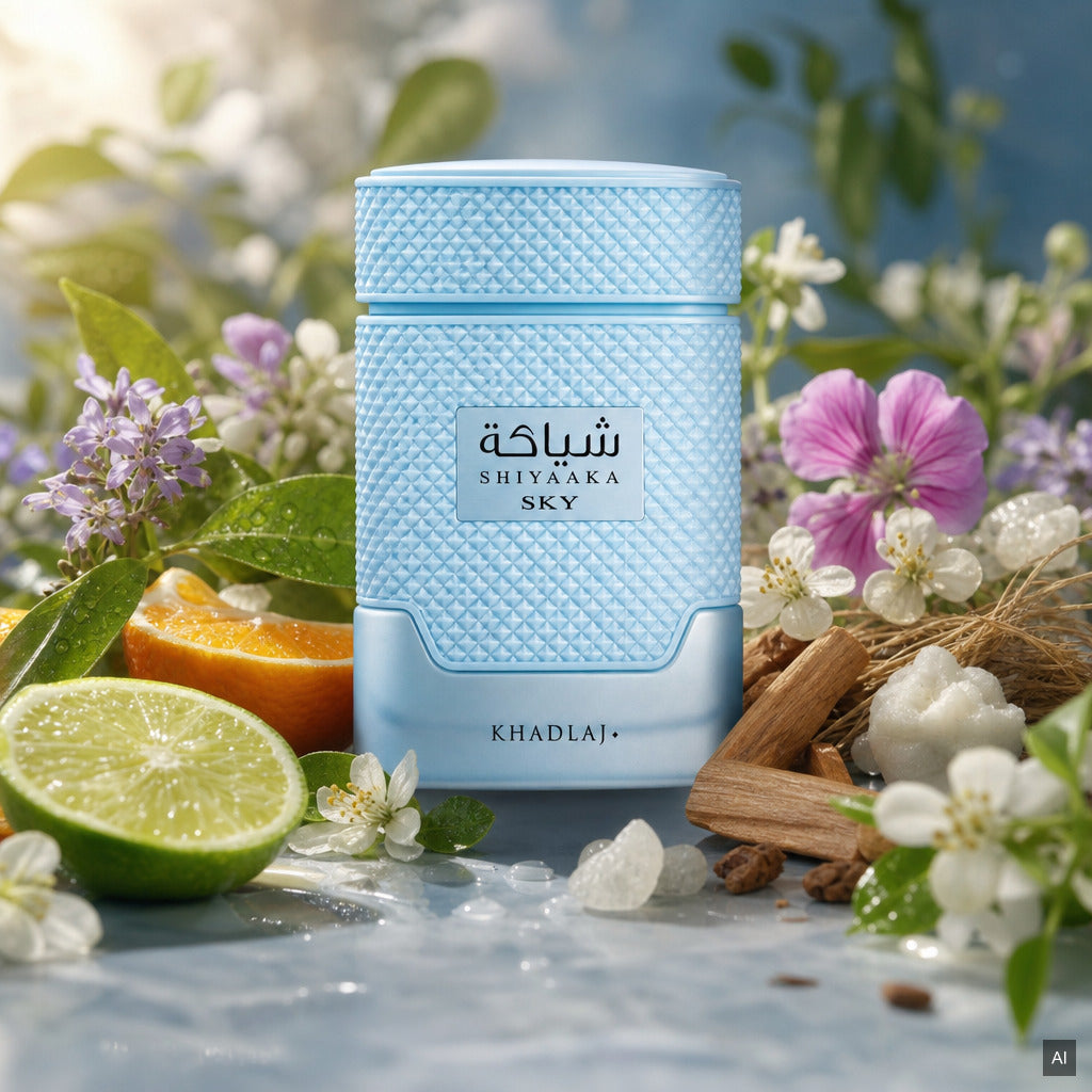 Khadlaj Shiyaaka Sky Eau de Parfum 100 ml – frischer Unisex-Duft mit Bergamotte, Neroli und Sandelholz – Duftnoten