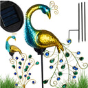 Solar Gartenleuchte Pfau LED mit Erdspieß 110 cm – Solarlampe für Garten, Rasen & Wege