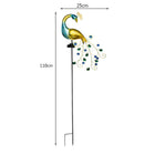 Solar Gartenleuchte Pfau LED mit Erdspieß 110 cm – warmweiße Solarlampe Gartendeko aus Metall – Bild 6