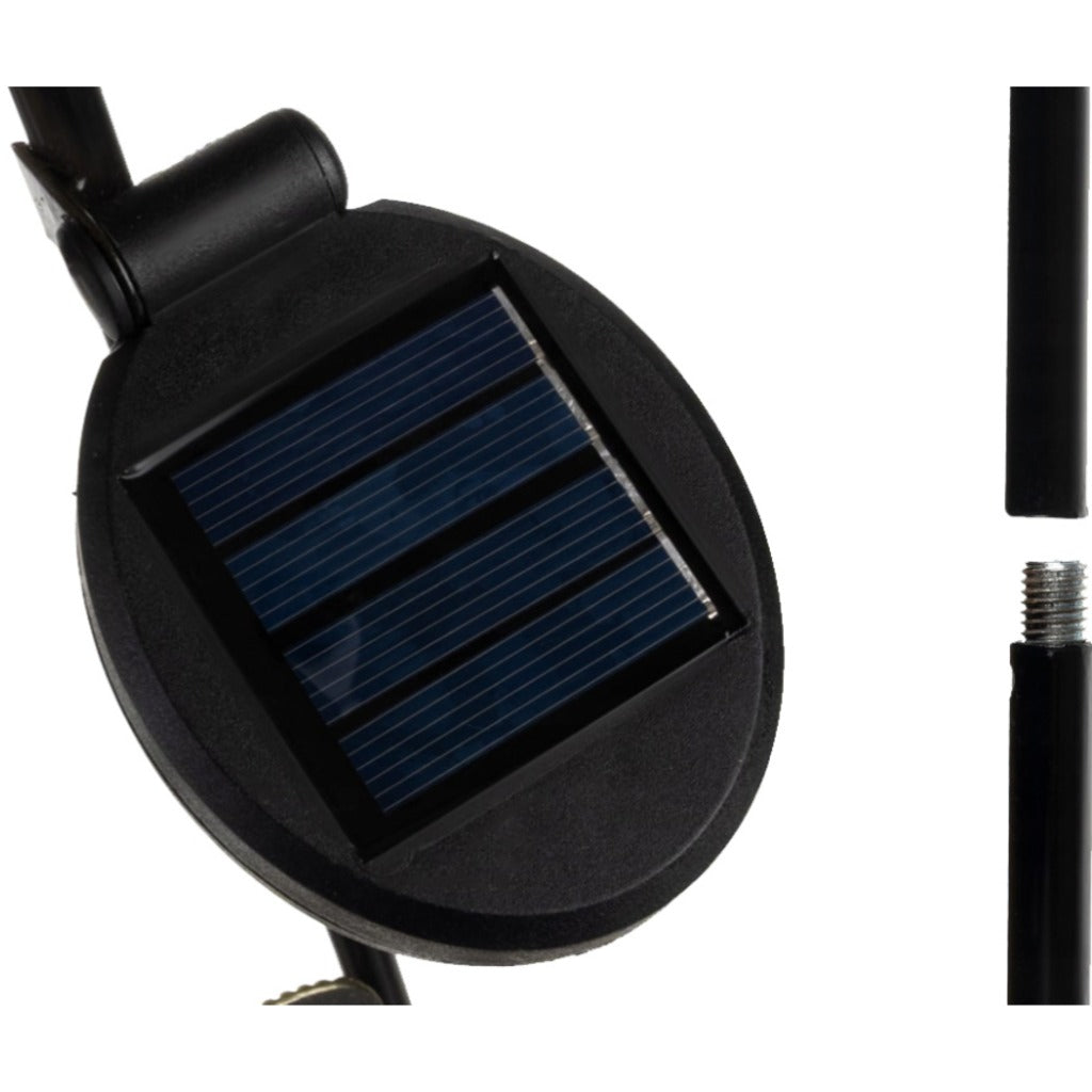 Solar Gartenleuchte Pfau LED mit Erdspieß 110 cm – warmweiße Solarlampe Gartendeko aus Metall – Bild 9