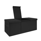 Spielzeugkiste Schwarz XXL 94 cm 132 l – faltbarer Kinder-Organizer mit Deckel und Netztaschen – Bild 7
