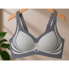 Sport BH Damen Nahtlos Push Up ohne Bügel in Grau – mit Einlagen, 80% Nylon 20% Elasthan – Bild 5