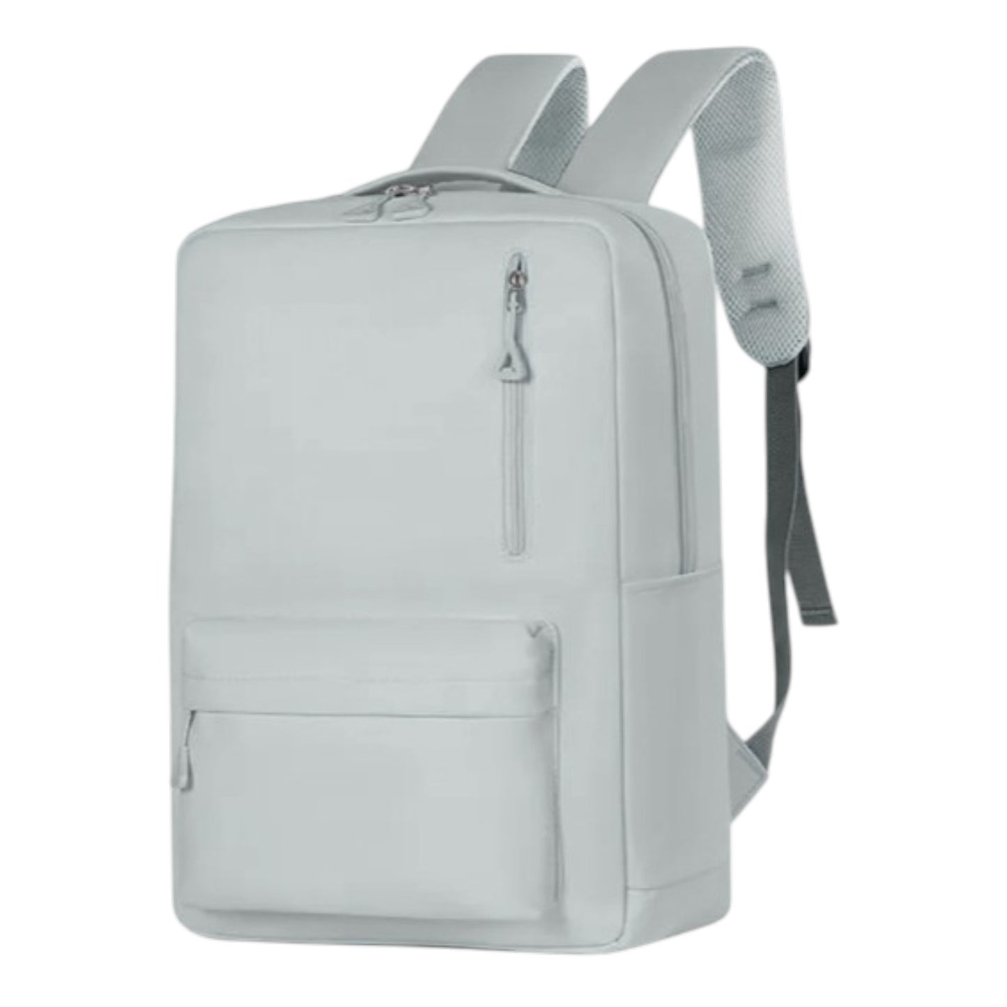 Grauer Sportrucksack mit Laptopfach, USB-Anschluss, gepolsterten Schultergurten und großem Stauraum für Schule, Universität, Arbeit, Reisen und Handgepäck im Flugzeug