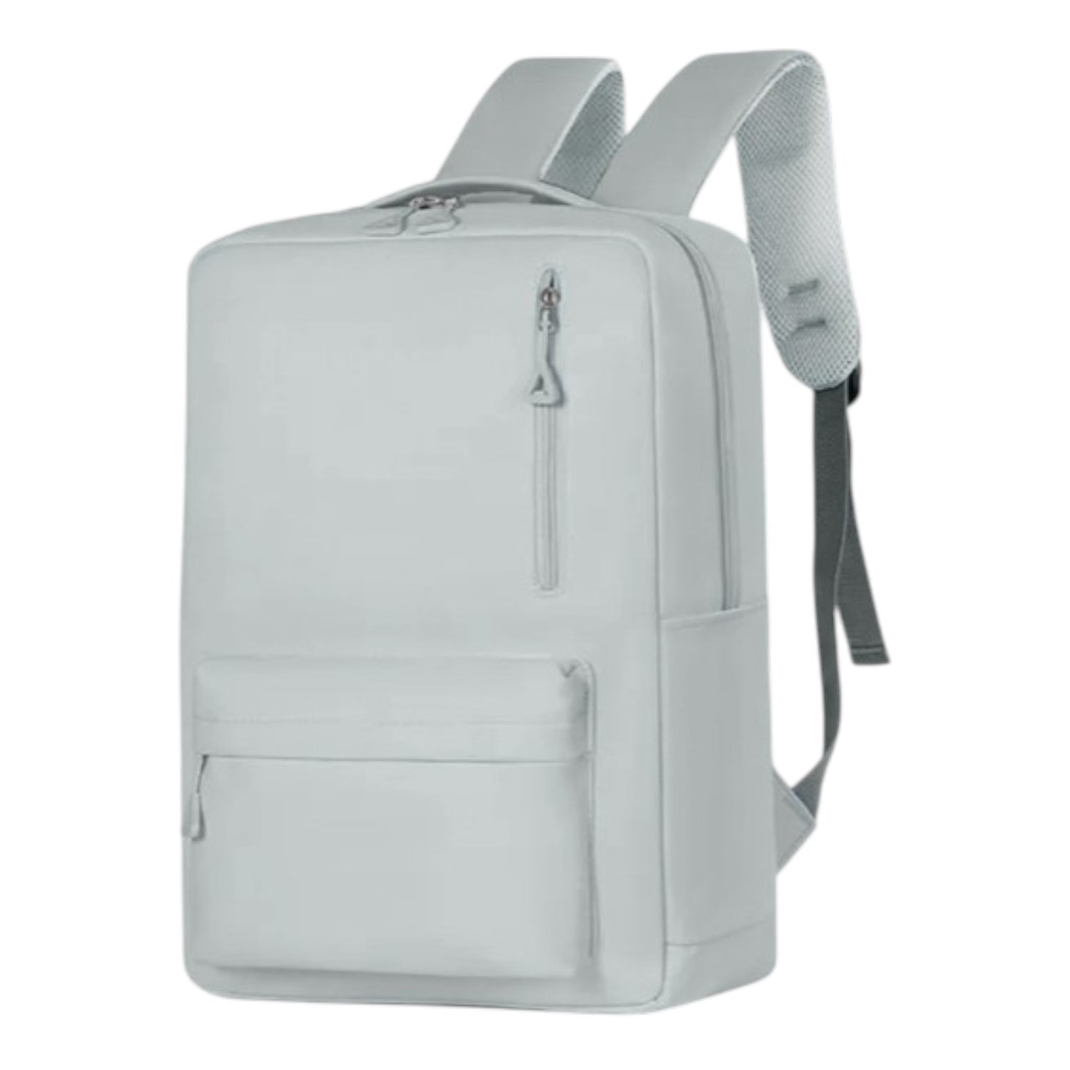 Grauer Sportrucksack mit Laptopfach, USB-Anschluss, gepolsterten Schultergurten und großem Stauraum für Schule, Universität, Arbeit, Reisen und Handgepäck im Flugzeug