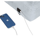 Grauer Sportrucksack mit Laptopfach, USB-Anschluss, gepolsterten Schultergurten und großem Stauraum für Schule, Universität, Arbeit, Reisen und Handgepäck im Flugzeug