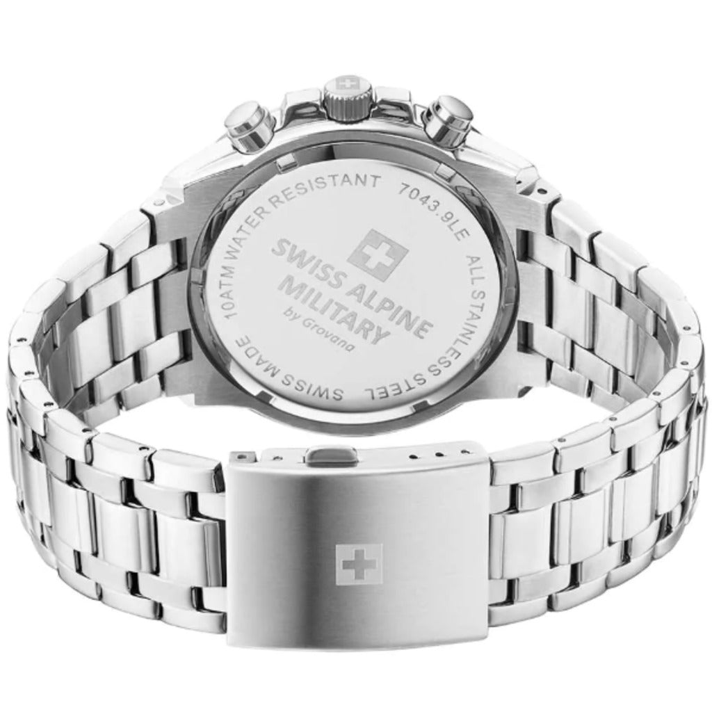 Swiss Alpine Military 7043.9137 Star Fighter Chronograph Herrenuhr 46 mm Edelstahl schwarzes Zifferblatt 10 ATM – Bild 3