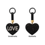 Strass Herz Schlüsselanhänger LOVE Schwarz – Glitzer Taschenanhänger mit Schlüsselring
