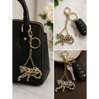 Strass Leopard Schlüsselanhänger Glitzer Taschenanhänger Damen mit Strass-Steinen