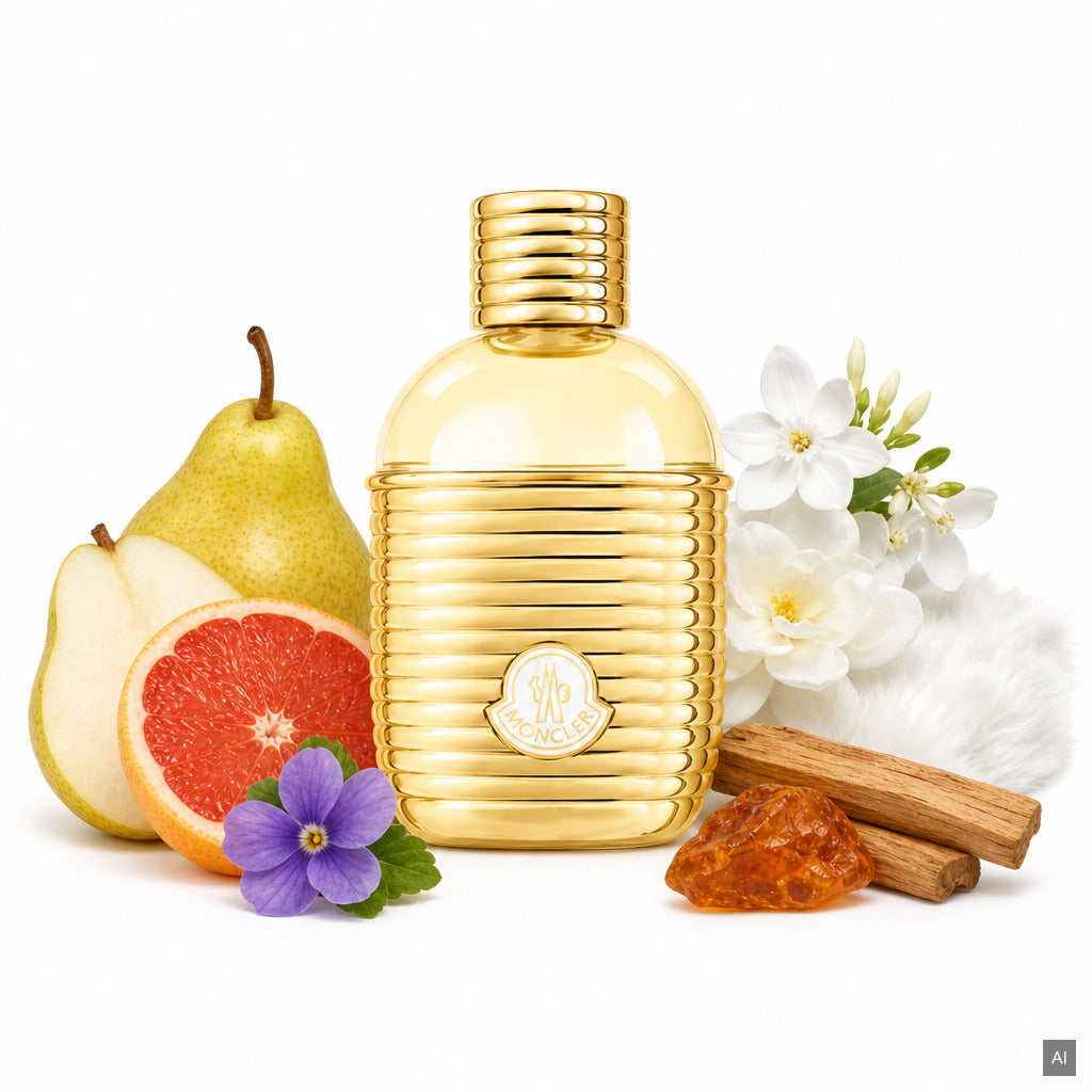 Moncler Sunrise Pour Femme Geschenkset Eau de Parfum 100 ml – holzig-blumiger Damenduft mit Birne, Veilchen und Sandelholz – 