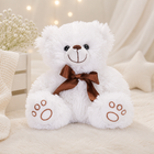 Plüschbär Thomas Weiß 30 cm – Kuscheltier mit Schleife Teddy Bär