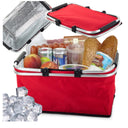 Thermo Picknickkorb Faltbar 48x28x22 cm – Isolierter Kühlkorb für Picknick, Strand & Einkauf