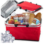Thermo Picknickkorb Faltbar 48x28x22 cm – Isolierter Kühlkorb für Picknick, Strand & Einkauf