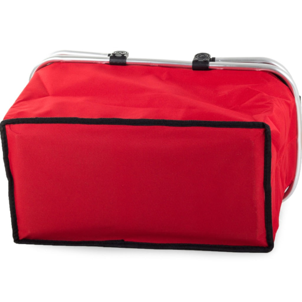 Thermo Picknickkorb faltbar 48x28x22 cm blau – isolierter Kühlkorb mit Alurahmen und Reißverschluss – Bild 6
