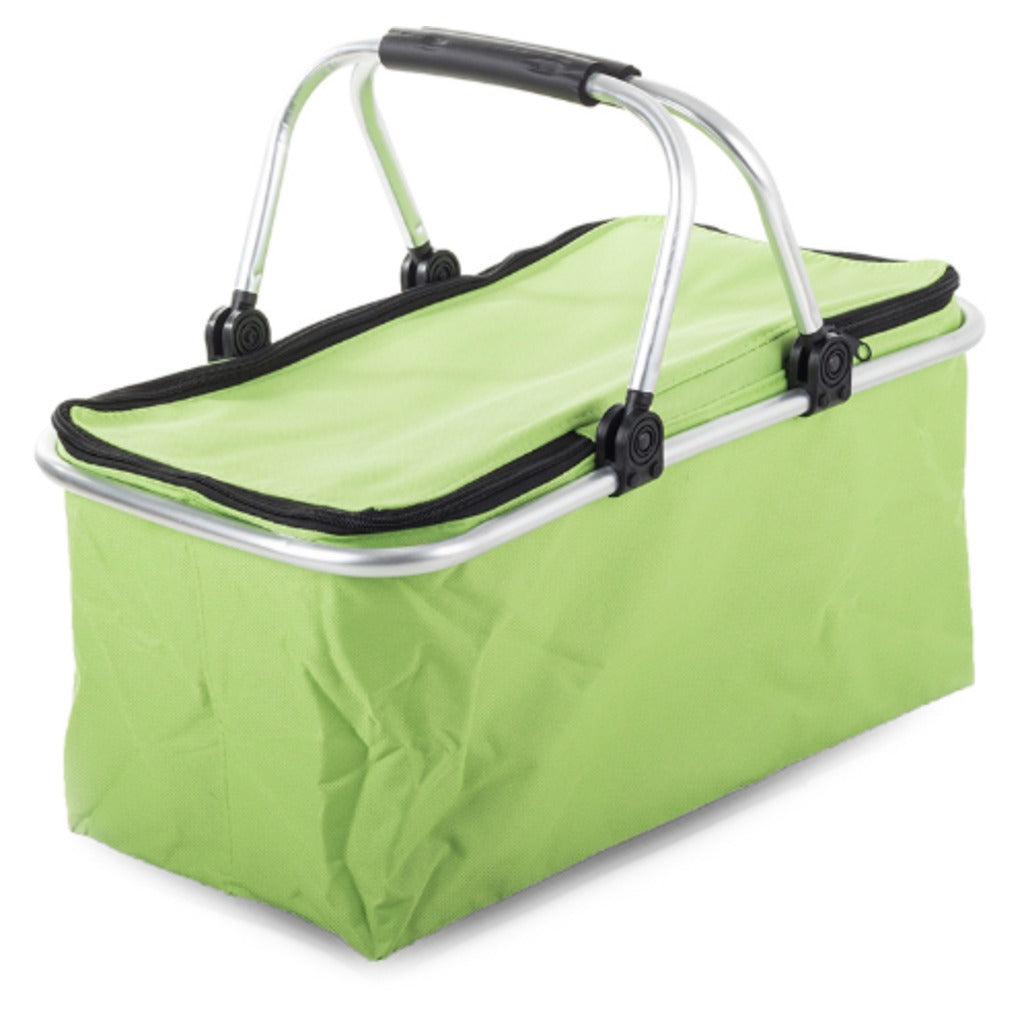 Thermo Picknickkorb faltbar 48x28x22 cm blau – isolierter Kühlkorb mit Alurahmen und Reißverschluss – Bild 8