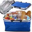 Thermo Picknickkorb faltbar 48x28x22 cm blau – isolierter Kühlkorb mit Alurahmen und Reißverschluss – Bild 9